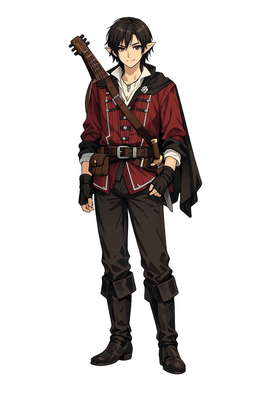 Idris, a traveling bard, standing in the tavern